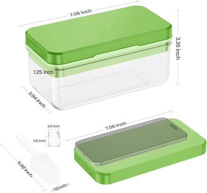 Ice Cube Tray with Lid and Bin, PHINOX 56 pcs Ice Trays for Freezer, Ice Cube Trays for Freezer with 2 trays, Container, Lid & Ice Scoop, BPA Free