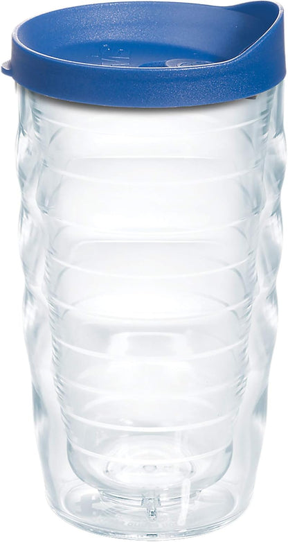 Tervis Clear & Colorful Lidded Made in USA Double Walled Insulated Tumbler Travel Cup Keeps Drinks Cold & Hot, 24oz, Black Lid, 1 Count (Pack of 1)