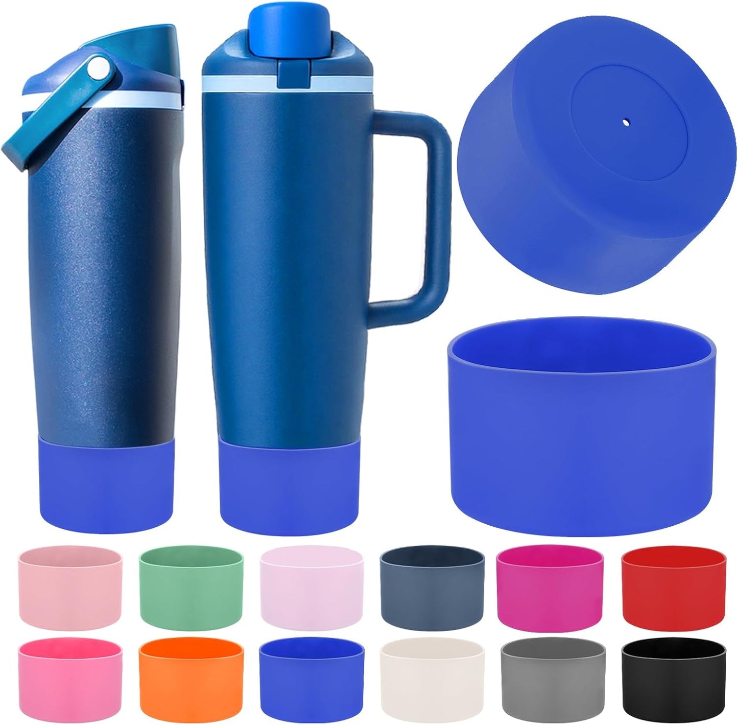 Mity rain 2PCS Protective Silicone Boots for Owala 30oz & 40oz FreeSip Sway Bottles & Tumblers - Accessories for owala, Enhances Stability & Prevents Scratches(Black Cherry)