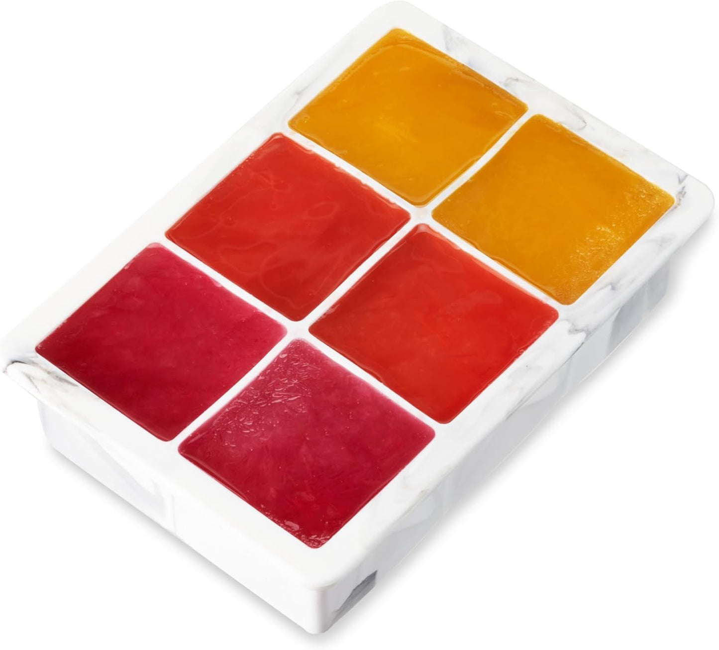 Host Ice Cube Tray, Makes Four 5-Inch Long Cubes, Durable Silicone Trays with Easy Release Design, Perfect for Water Bottles and Highball Glasses, Home Bar Accessories, Set of 1, Marble