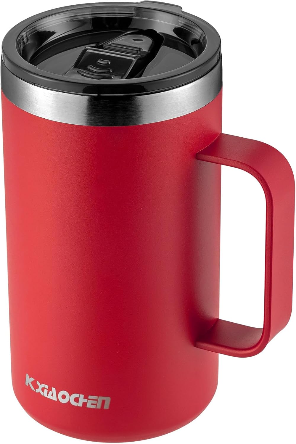 KXIAOCHEN 20oz Insulated Coffee Mug with Lid, Stainless Steel Coffee Cup, Double Wall Vacuum Coffee Tumbler with Handle, Premium Thermal Travel Coffee Mug (Navy Blue)