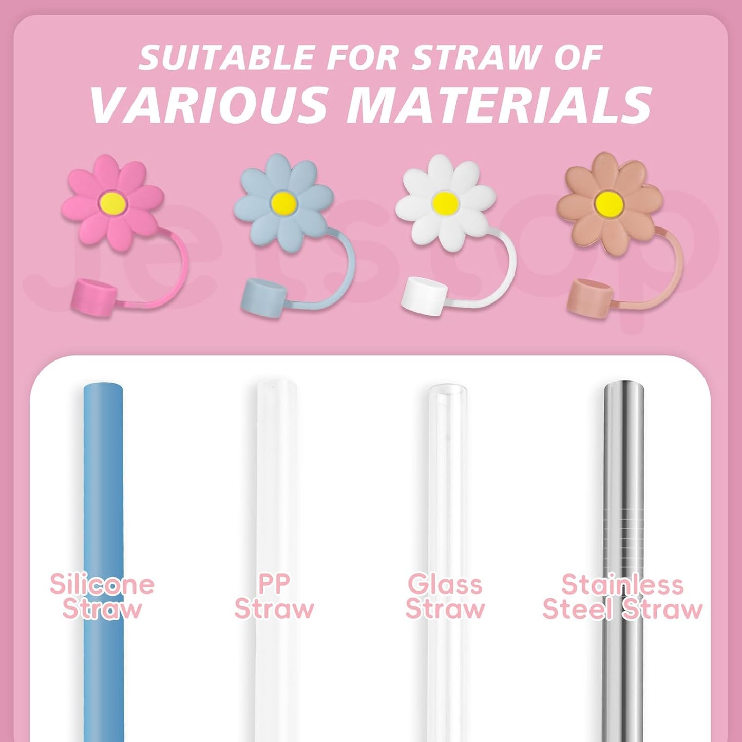 Jetstop Straw Cover Cap for Hydro flask tumblers - Dust Proof 10mm Silicone Stoppers compatible with Hydroflask Press-in Straw Lid