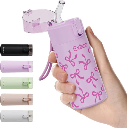 5oz Small Water Bottles with Straw, Mini Water Bottle with One-Hand Open Design, Leak-Proof Locking Lid for Hot&Cold Drinks, Small Travel Water Bottle - 100% Leakproof for School, Travel...(Mint)