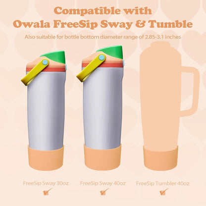 2PCS Silicone Boots for Owala 30oz & 40oz FreeSip Sway Bottles & Tumblers – Non-Slip, Scratch-Resistant, Stability Enhancer for Owala Accessories (Eucalyptus Green) - Colors B
