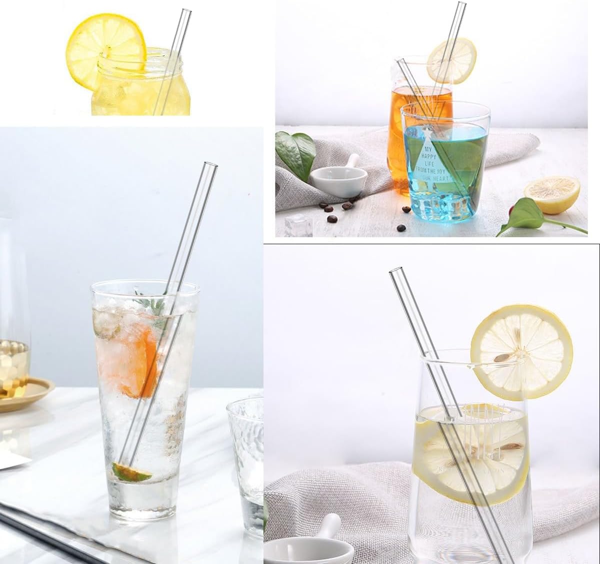 Replacement Straws Compatible with 40 oz Stanley Quencher ProTour Flip Straw Tumbler with Leakproof Lid-8 Transparent Straw with 2 Brushes