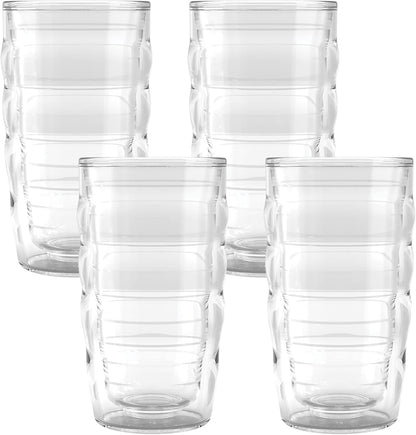 Tervis Clear & Colorful Tabletop Made in USA Double Walled Insulated Tumbler Travel Cup Keeps Drinks Cold & Hot, 16oz Mug, Clear