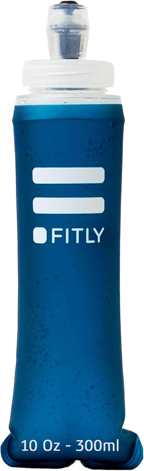 FITLY Soft Flask - Shrink As You Drink Soft Water Bottle for Hydration Pack - Folding Water Bottle Ideal for Running, Hiking, Cycling, Climbing & Rigorous Activity