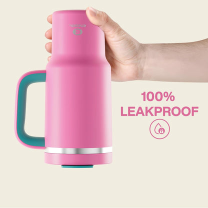 40 oz Tumbler with Handle and Straw: Stainless Steel Insulated Tumbler Keeps Cold for 24 Hours, Leakproof Travel Cup Fits in Cup Holder and BPA-Free, Cotton Candy