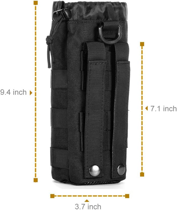 Upgraded Sports Water Bottles Pouch Bag, Tactical Drawstring Molle Water Bottle Holder Tactical Pouches, Travel Mesh Water Bottle Bag Tactical Hydration Carrier