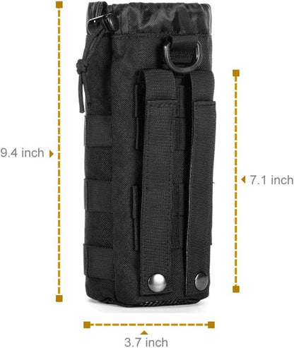 Upgraded Sports Water Bottles Pouch Bag, Tactical Drawstring Molle Water Bottle Holder Tactical Pouches, Travel Mesh Water Bottle Bag Tactical Hydration Carrier
