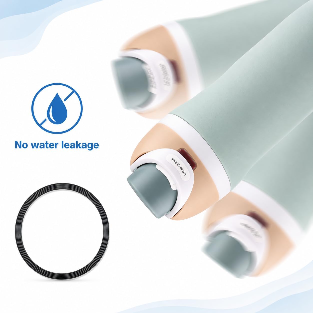 Joshey 6 Pack Rubber Seal Replacement Gaskets, Compatible with Owala Freesip 16/19/24/25/32/40oz Bottle Spout Lid - Silicone Gasket Replacement Parts