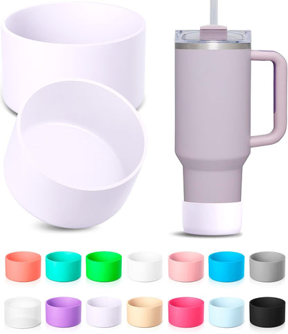 KTKUDY 2Pcs Silicone Boot for Stanley Quencher Tumbler 30 oz 40 oz & IceFlow 20 oz 30 oz & Fit Owala Freesip Water Bottle & Fit Hydro Flask & More - Cup Bottom Accessories Fit Stanley Cup