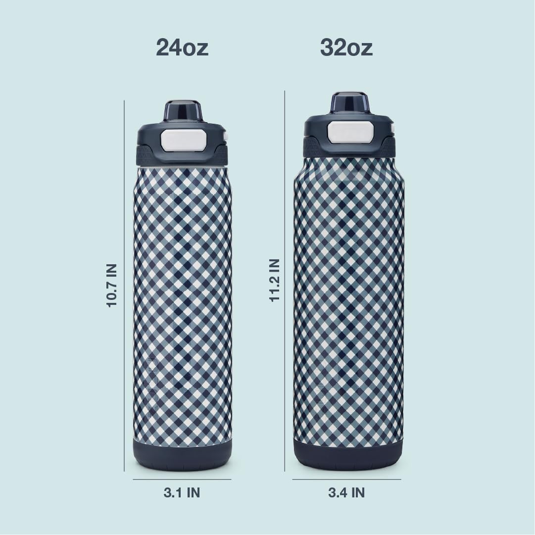 ZULU Powerfill Pro 32oz Stainless Steel Water Bottle with Quick Fill Lid, Triple Walled Vacuum Insulated Metal, Leak Proof Locking Lid, Sip and Chug, Reusable BPA Free, High Tide
