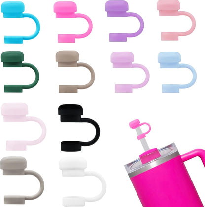 LDKEDKF 11Pcs Straw Cover for Stanley Cup, Silicone Straw Topper for Stanley Cup 30&40oz with Tumblers, 10mm 0.4in Lid Accessories (Reusable)