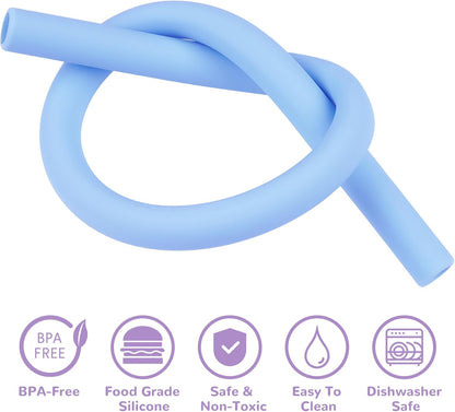 Tomorotec 15PCS Reusable Silicone Drinking Straws w/ 2 Brushes, Fit for Stanley Tumbler 40oz 30oz 20oz, 12" Long Customizable for Various Drinkware, Dishwasher Safe, BPA-Free, Safe for Teeth (Macaron)