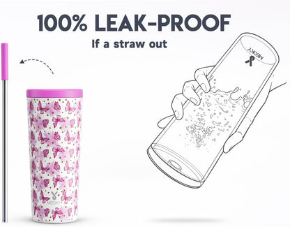 Meoky 24 oz Insulated Tumbler with Lid and Straw, Stainless Steel Vacuum Insulated Tumbler, Keeps Cold for 24 Hours, 100% Leak Proof, Fits in Car Cup Holder (Night)