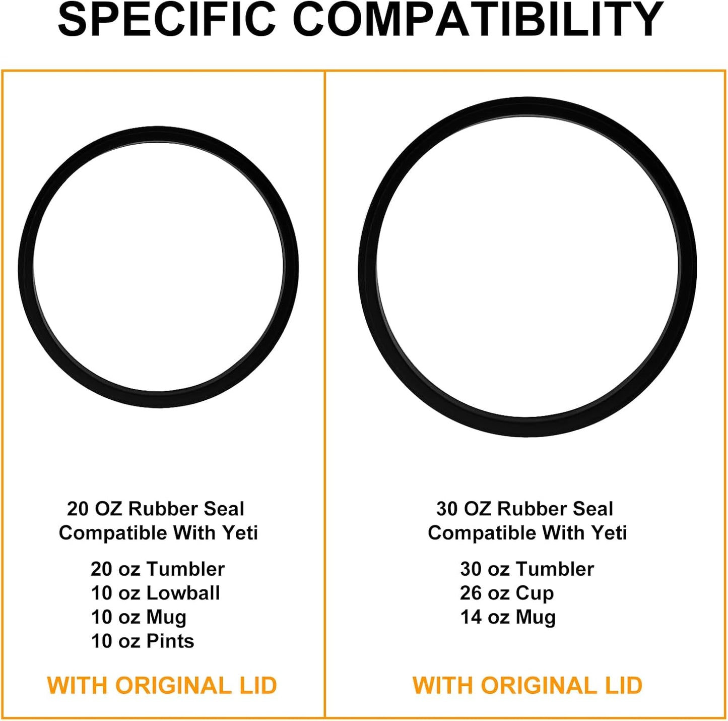 Gasket Replacement Compatible with Yeti 30 Oz Tumbler Lid, O Ring Rubber Seal For Yeti 14 OZ Mug Lid-4 Pack Replacement Silicone Seal Parts