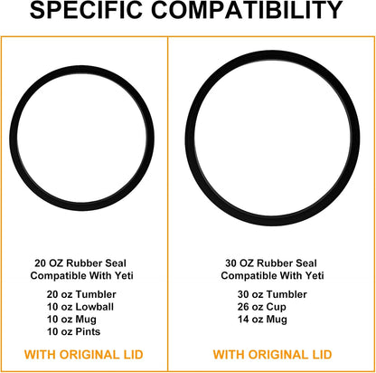Gasket Replacement Compatible with Yeti 30 Oz Tumbler Lid, O Ring Rubber Seal For Yeti 14 OZ Mug Lid-4 Pack Replacement Silicone Seal Parts