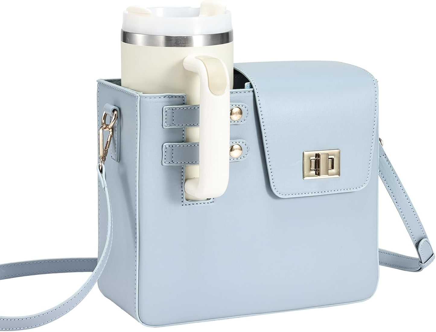 Outdoor Portable Crossbody Water Cup Purse Bag Water Bottle Carrier Bag with Phone Pocket Tumbler Carrier with Strap