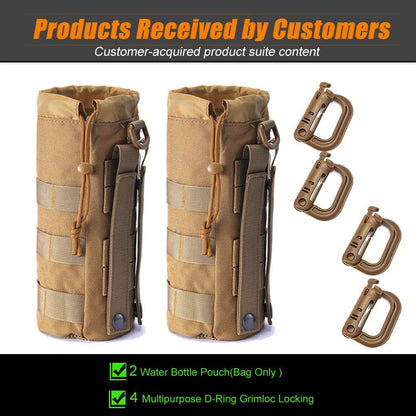 Upgraded Tactical Drawstring Molle Water Bottle Holder Tactical Pouches