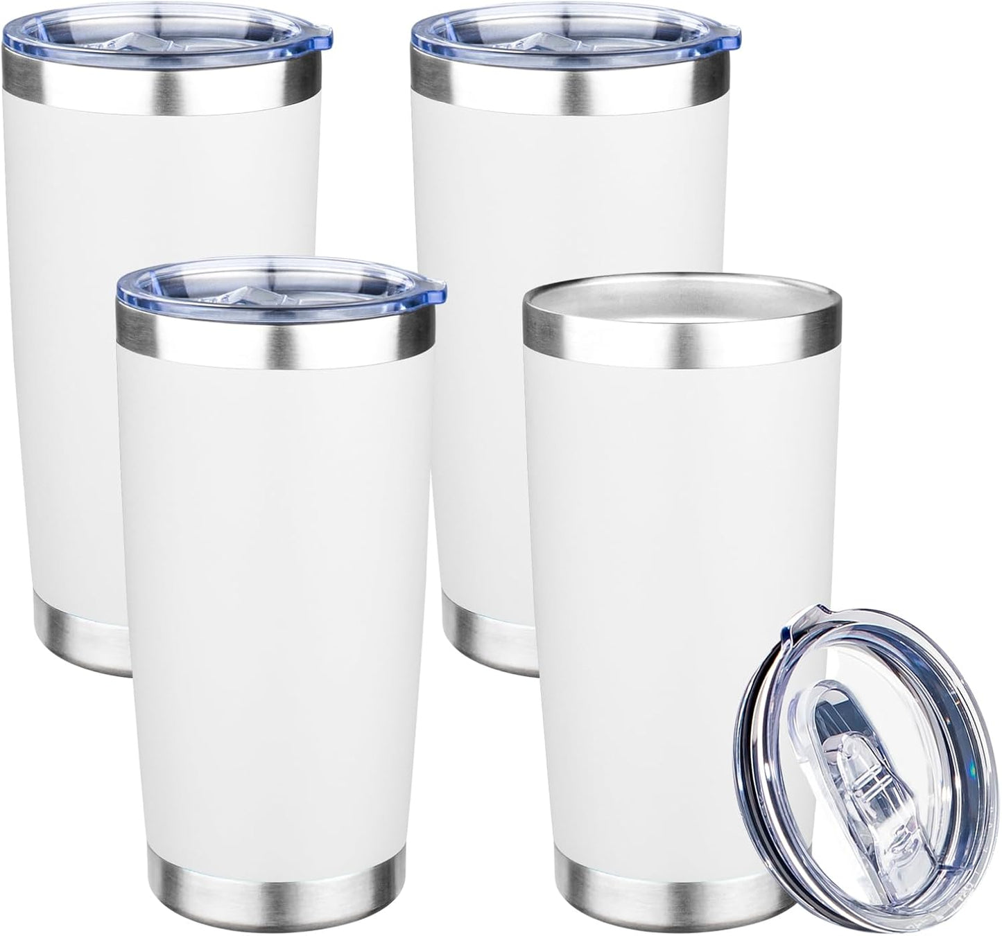 20oz Tumbler with Lid Double Wall Vacuum Insulated Travel Coffee Mug Stainless Steel Thermal Cup Powder Coated Sturdy Coffee Tumbler for Hot and Cold Beverage (Baby blue,1)