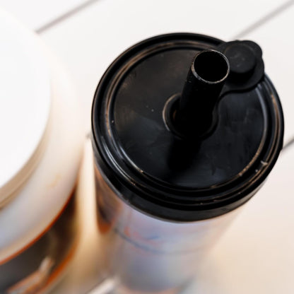 Boba Tea Protein Tumbler, 20 Oz, BPA-Free Plastic, Double Wall Insulated, Leak Proof, Straw Cup