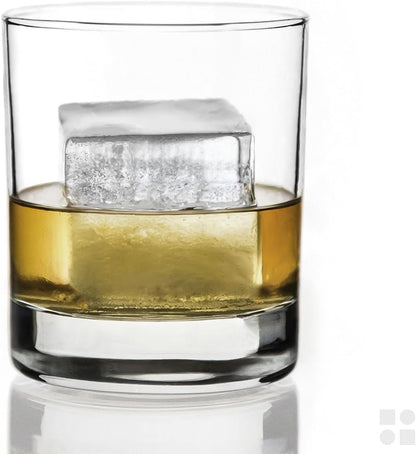 Ice Cube Molds – 2-Pack Silicone Trays for 8 Large Square Cubes – Slow-Melt Ice for Whiskey, Cocktails, Coffee & More