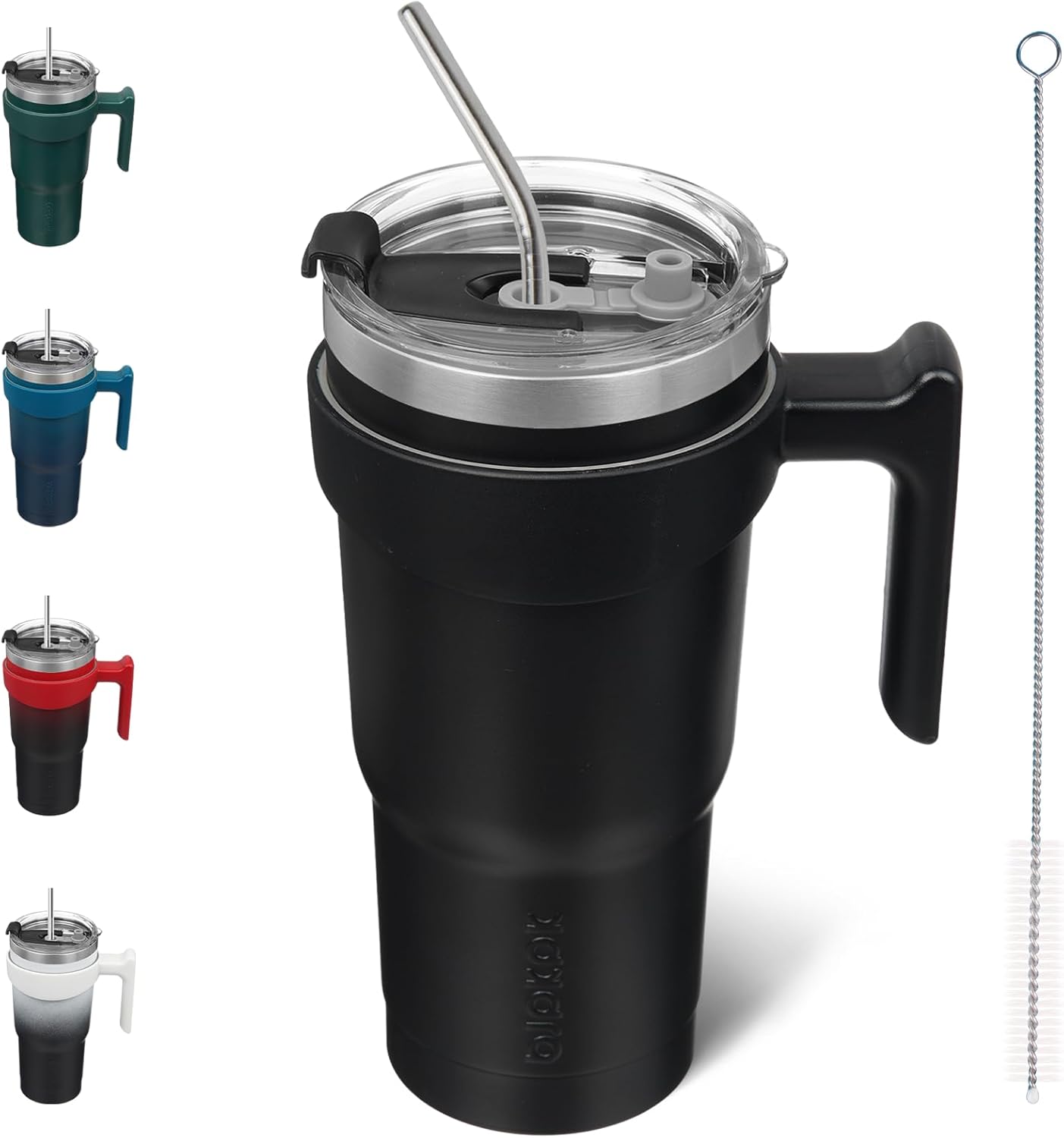 BJPKPK Tumbler With Handle And Straw Lid 40 oz Stainless Steel Insulated Coffee Tumbler Cups For Home, Office or Car,Turquoise