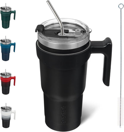 BJPKPK Tumbler With Handle And Straw Lid 40 oz Stainless Steel Insulated Coffee Tumbler Cups For Home, Office or Car,Turquoise