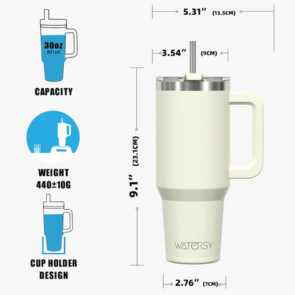 40 oz Tumbler with Handle,Tumbler with Lid and Straw,Double Wall Insulated Cup Stainless Steel Travel Mug(Cold for 34 Hours),Water Bottle for Iced Tea,Coffee,Cold Beverages(Purple)