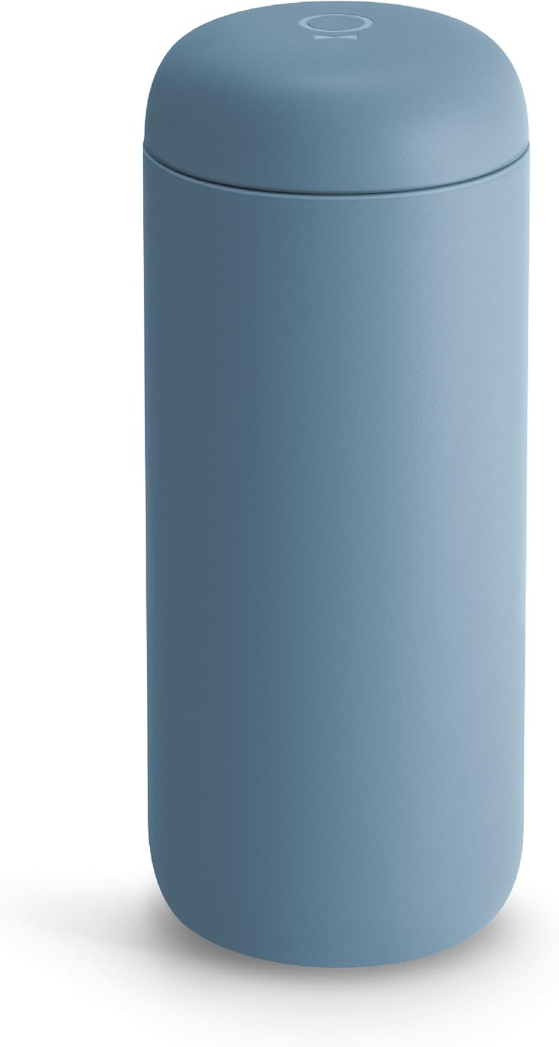 Fellow 16 oz Carter Move Travel Mug - Vacuum-Insulated Stainless Steel Travel Coffee Mug - Coffee Tumbler with Ceramic Interior and Splash Guard - Matte Black