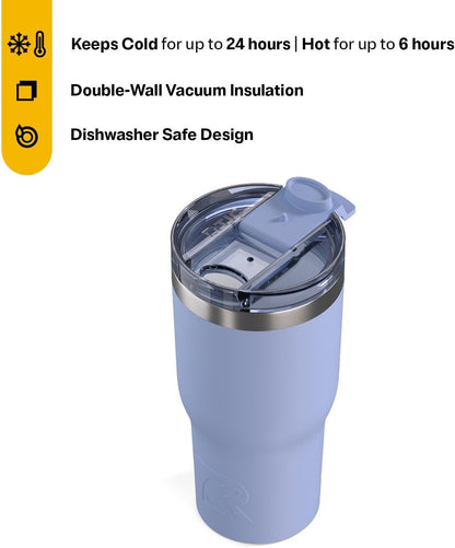 RTIC 20oz Essential Tumbler with Lid, Ceramic Lined, Insulated, Stainless Steel, Metal, Double Wall Vacuum-Insulation, Travel Cup for Iced Coffee, Tea, Hot and Cold Drink, Graphite