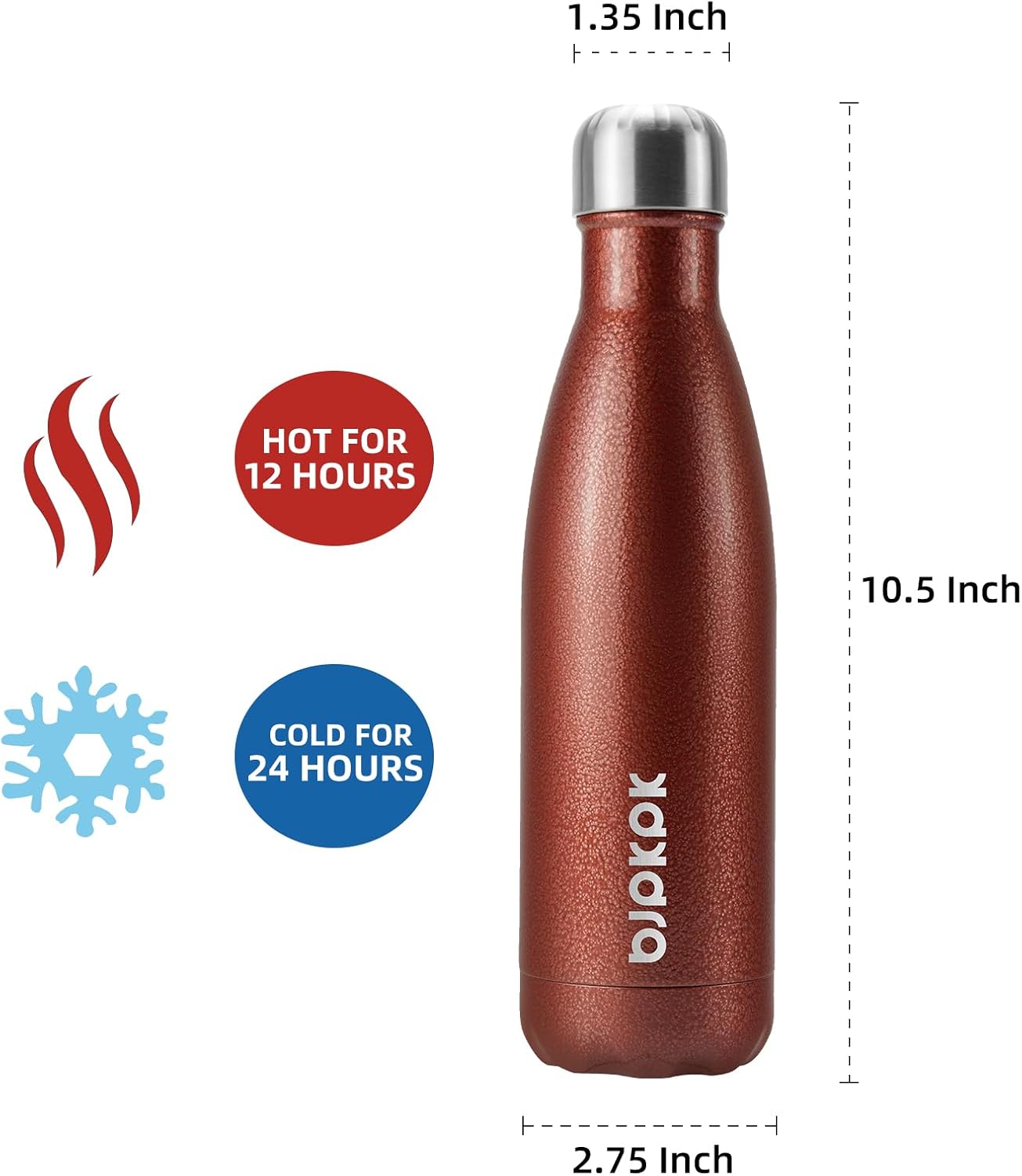 BJPKPK Insulated Water Bottle 12oz Small Stainless Steel Water Bottles Reusable Metal Thermal Keep Cold and Hot,Dreamy Purple - Colors A