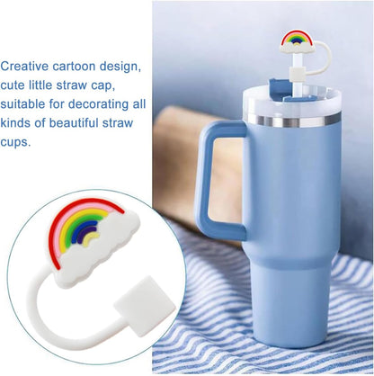 Straw Cover Cap for Stanley Cup,Silicone Straw Topper 10 mm 0.4 in Reusable Straw Tips Lids,Straw Tip Covers for Stanley Cups Accessories