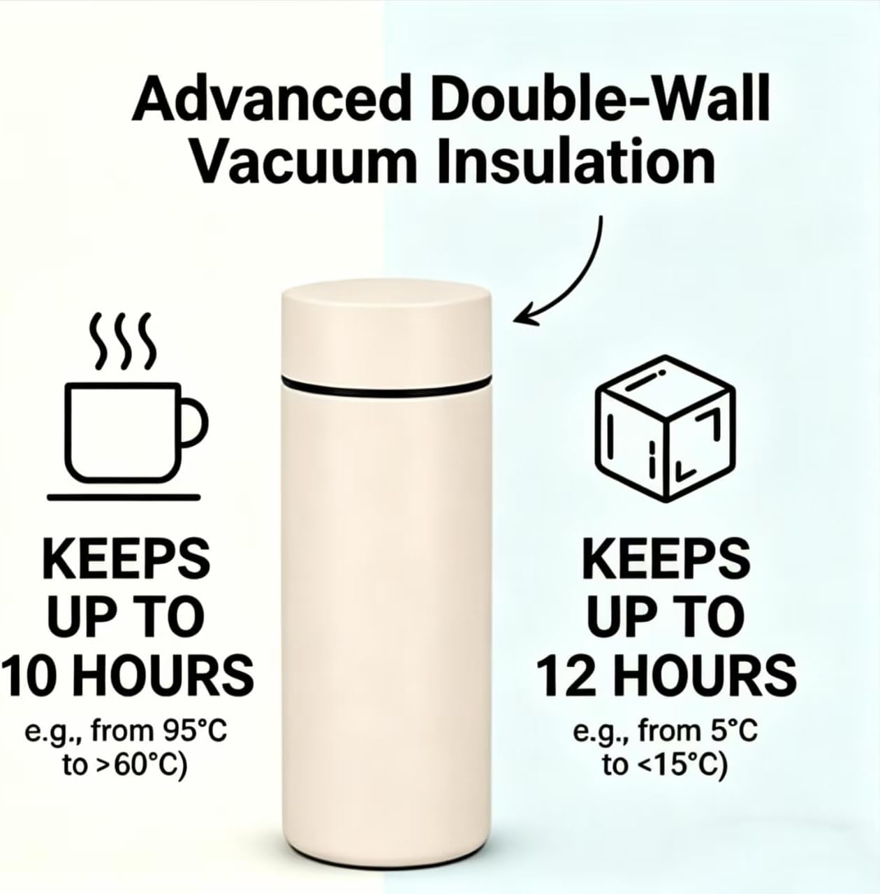 Insulated Water Bottle with Tea Infuser, Stainless Steel Insulated Flask, Leak Proof ，Vacuum Tumbler for Coffee, Tea and Drinks, BPA Free, Keeps Drinks Hot or Cold, 11oz (Green)