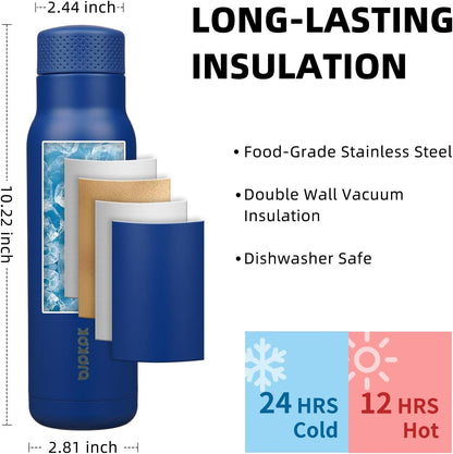 BJPKPK Stainless Steel Water Bottle,21oz insulated Reusable Bottle,Leakproof Metal Thermal Flask Double Wall,Keep Drinks Cold and Hot,Mint Green