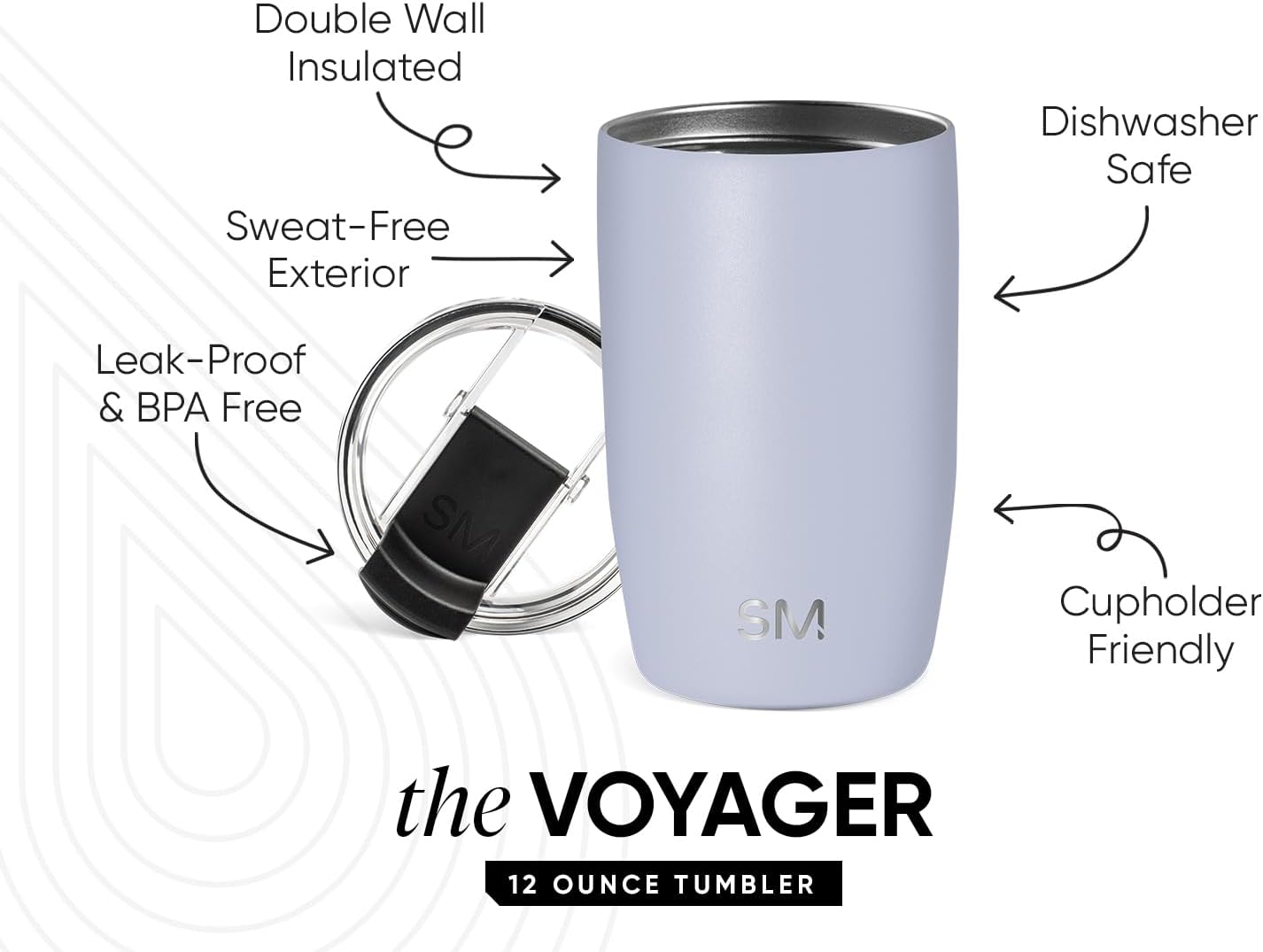 Simple Modern Voyager Tumbler with Flip Lid | Travel Coffee Mug | Insulated Stainless Steel Cold Brew Iced or Hot Coffee Cup | Gifts for Women Men Her Him | 16oz, Almond Birch
