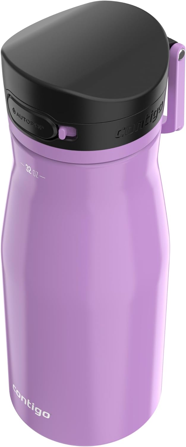 Contigo Jackson Chill 2.0, Vacuum-Insulated Stainless Steel Water Bottle with Secure Lid, Leak-Proof Travel Friendly, 20oz Capacity, Blueberry Color, Keeps Drinks Cold for 12 Hours
