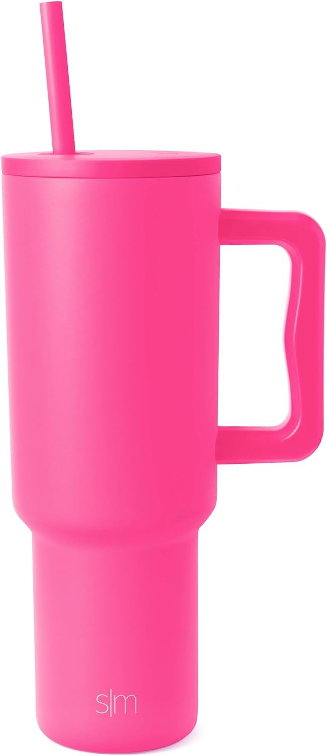 Simple Modern 40 oz Trek Tumbler with Handle and Straw Lid | Cup Holder Friendly Insulated Stainless Steel Travel Mug | Sea Glass Sage - Colors B