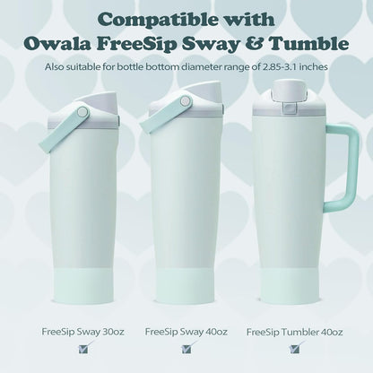 2PCS Silicone Boots for Owala 30oz & 40oz FreeSip Sway Bottles & Tumblers – Non-Slip, Scratch-Resistant, Stability Enhancer for Owala Accessories (Eucalyptus Green) - Colors B