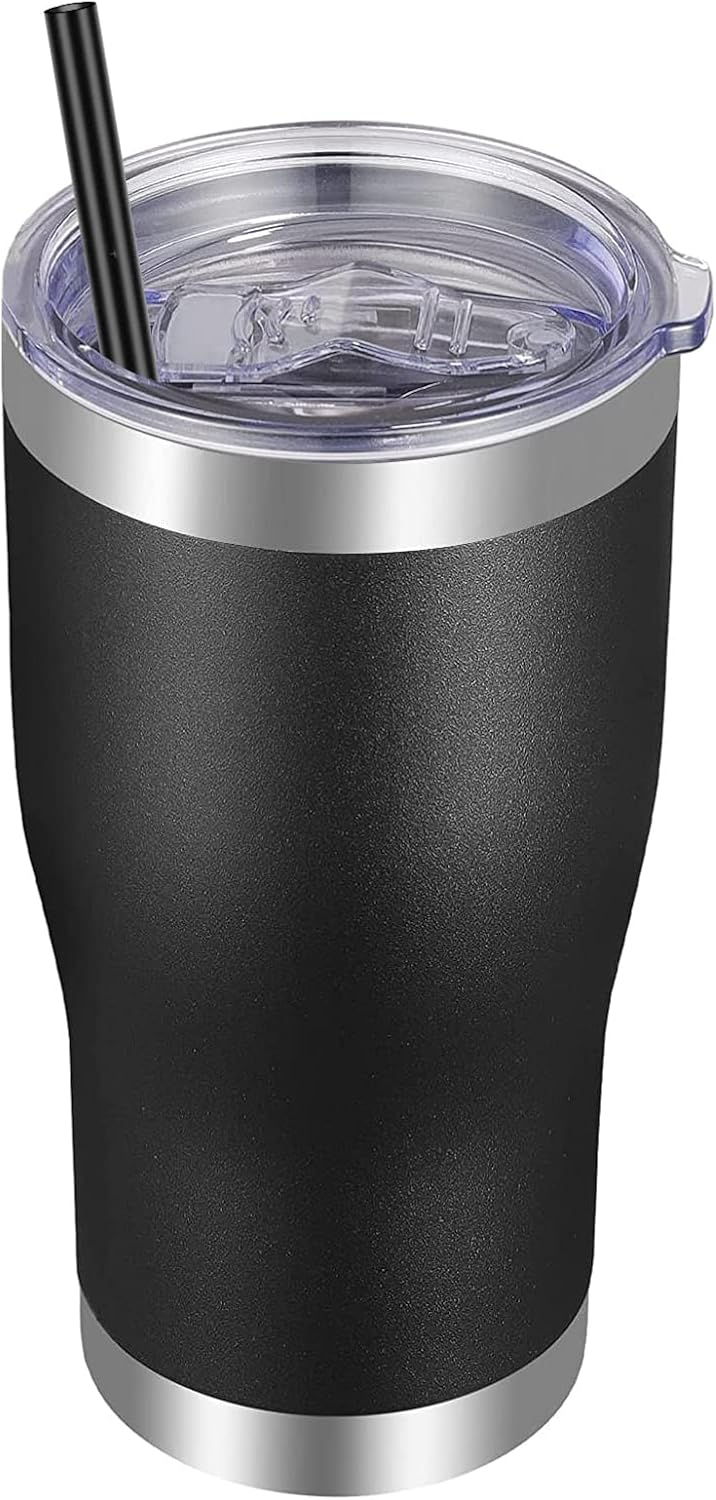 VEGOND 20oz Tumbler Stainless Steel Tumbler Cup with Lid And Straw Vacuum Insulated Double Wall Travel Coffee Mug(Orange 1 Pack)