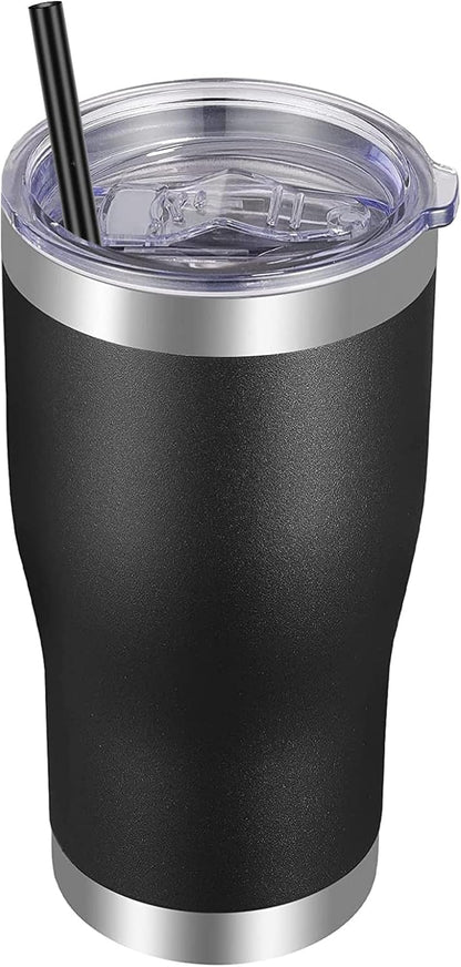VEGOND 20oz Tumbler Stainless Steel Tumbler Cup with Lid And Straw Vacuum Insulated Double Wall Travel Coffee Mug(Orange 1 Pack)