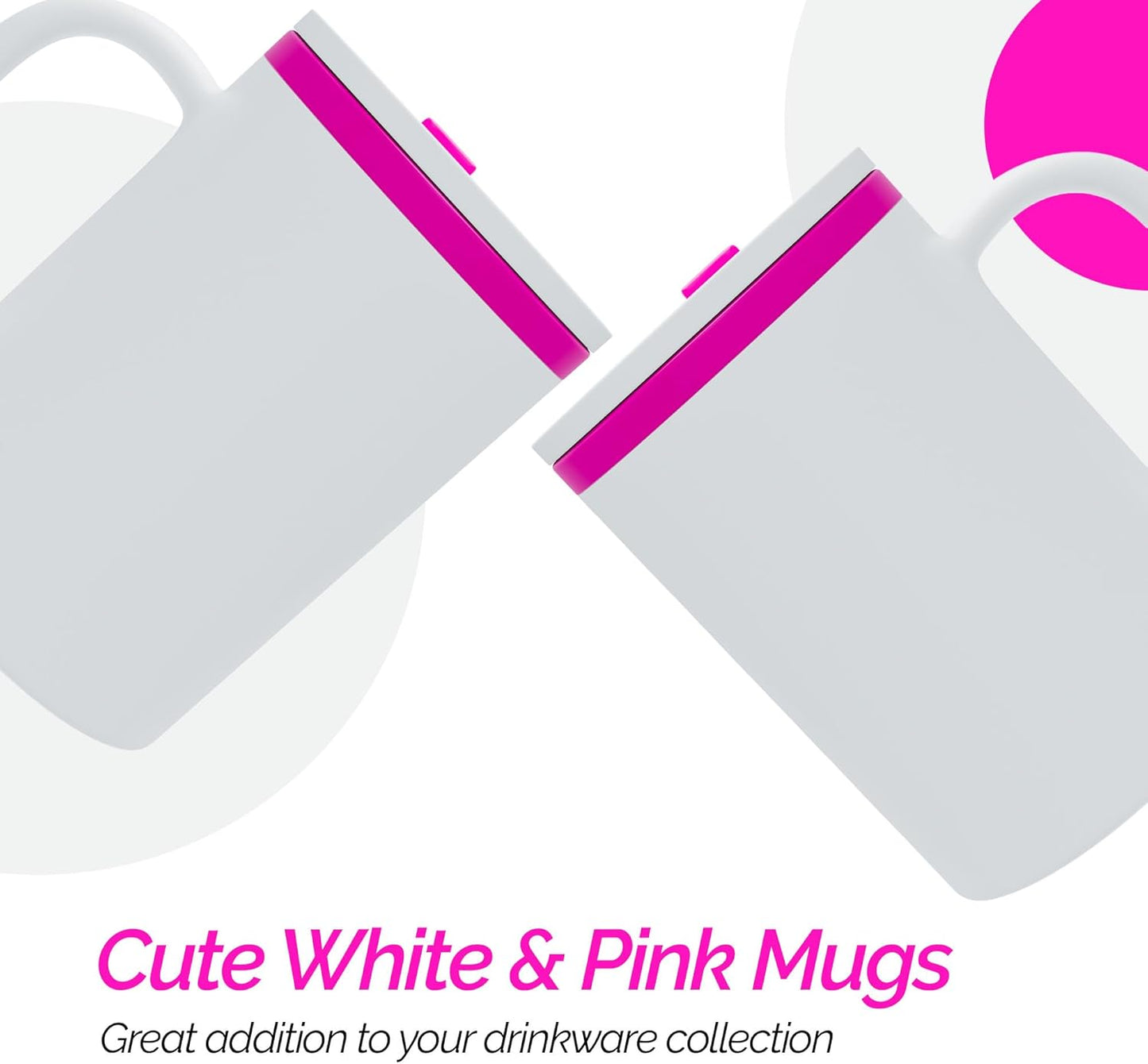 Copco Desk Mug 16 oz - Durable BPA-Free, Double-Wall Insulation for Hot & Cold Drinks, Microwave & Dishwasher Safe, Ideal for Office, Home, Travel - Spill-Resistant Reusable Mug (Pink)