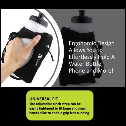 Gear Beast Running Water Bottle - 23 oz Reusable, Portable Water Bottle for Running, Walking, Hiking, Gym and Travel w/Zippered Phone Holder
