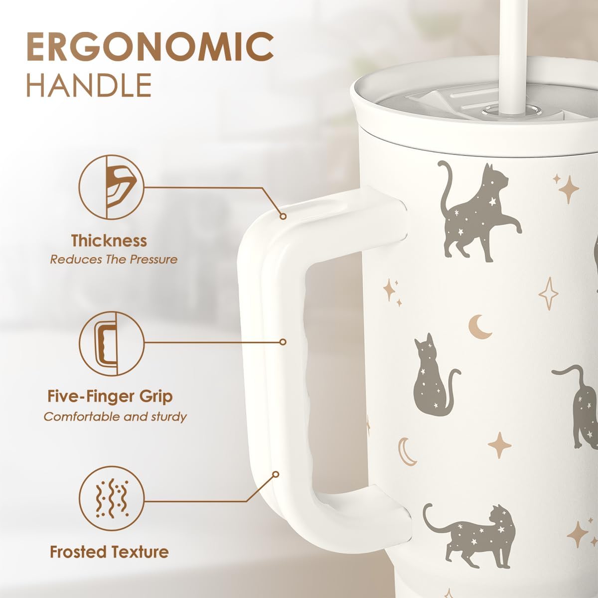 SANDJEST Pickleball 40oz Tumbler With Handle and Straw, Pickleball Queen Insulated Stainless Steel Travel Coffee Mug for Women Girls Players, Gift Idea for Birthday Christmas Mothers Day
