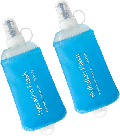 WILDREEDS 500ml Soft Flask, TPU Collapsible Soft Water Bottle for Hydration Pack, Running Vest, Folding Water Bottle for Hiking Cycling Climbing-1Pcs, White