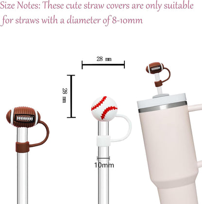 LDKEDKF 11Pcs Straw Cover for Stanley Cup, Silicone Straw Topper for Stanley Cup 30&40oz with Tumblers, 10mm 0.4in Lid Accessories (Reusable)