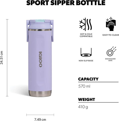 Igloo 20 oz Stainless Steel Tumbler | Sport Sipper Bottle | Thrift Pink