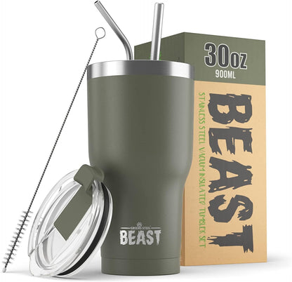 Beast 10 oz Tumbler Stainless Steel Vacuum Insulated Coffee Ice Cup Double Wall Travel Flask (Arctic White)