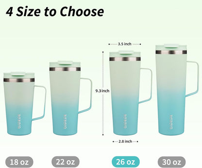 BJPKPK Insulated Tumbler with Handle, 18oz Insulated Tumblers with Lid and Straw, Stainless Steel Metal Water Bottles, Coffee Travel Mugs, Cups, Marshmallow